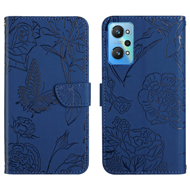 HT03 Skin Feel Butterfly Embossed Flip Leather Phone Case