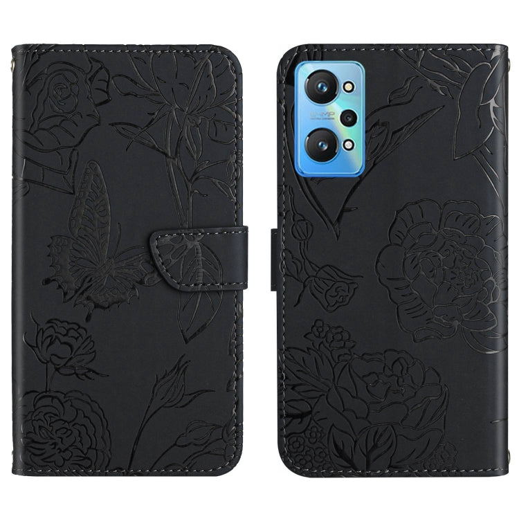 HT03 Skin Feel Butterfly Embossed Flip Leather Phone Case