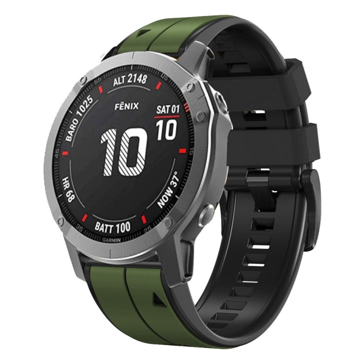 Vertical Stripes Two-color Silicone Watch Band — Carbon Gray Black