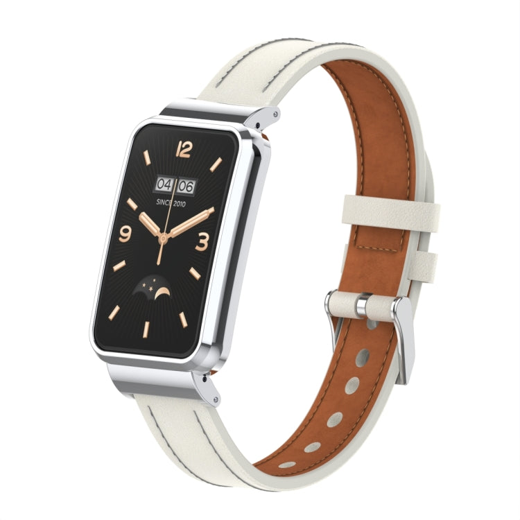 Microfiber Leather Metal Frame Watch Band