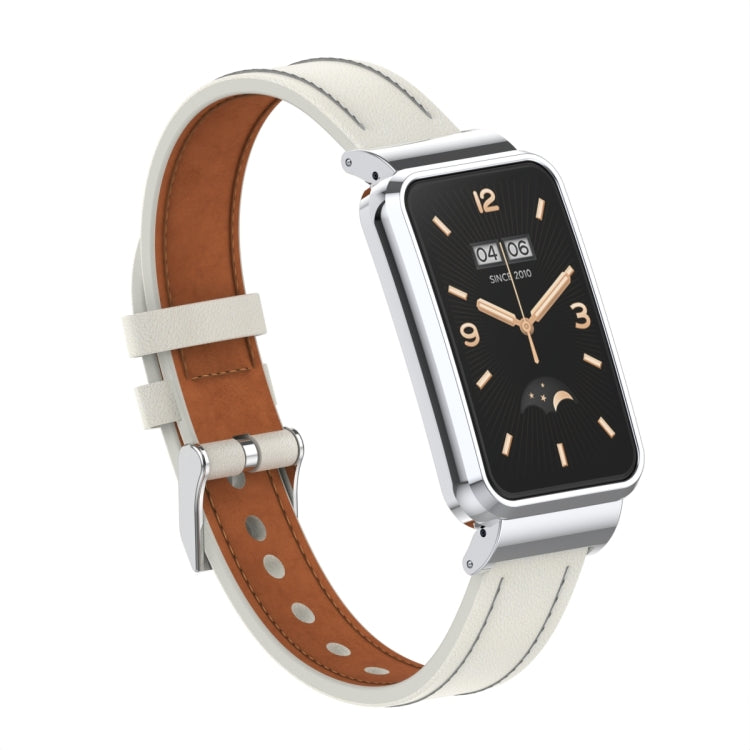 Microfiber Leather Metal Frame Watch Band