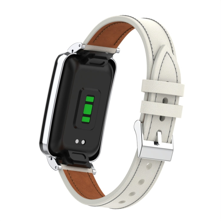 Microfiber Leather Metal Frame Watch Band