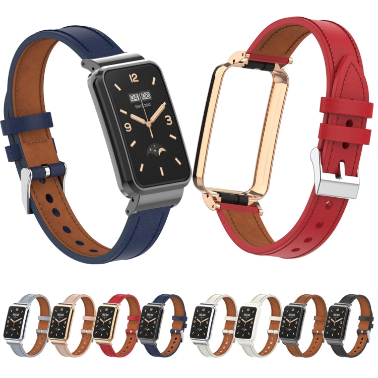 Microfiber Leather Metal Frame Watch Band