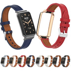 Microfiber Leather Metal Frame Watch Band