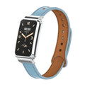 Double Stud Leather Metal Frame Watch Band