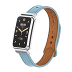 Double Stud Leather Metal Frame Watch Band