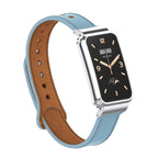 Double Stud Leather Metal Frame Watch Band