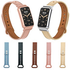 Double Stud Leather Metal Frame Watch Band