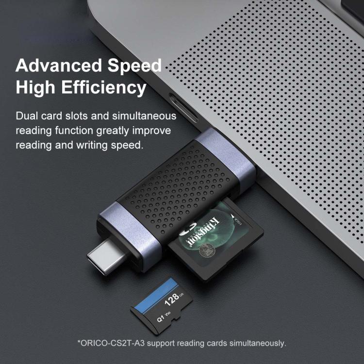 ORICO CS2D-A3 TF/SD Dual Port USB-A3.0 Single Read Card Reader