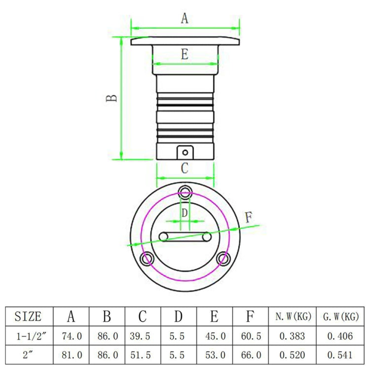 Stainless Steel Yacht Universal Fuel Filler