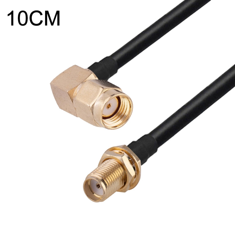 RG174 RF Coaxial Adapter Cable, Length: 10cm — 10cm RP-SMA Male Elbow to RP-SMA Female