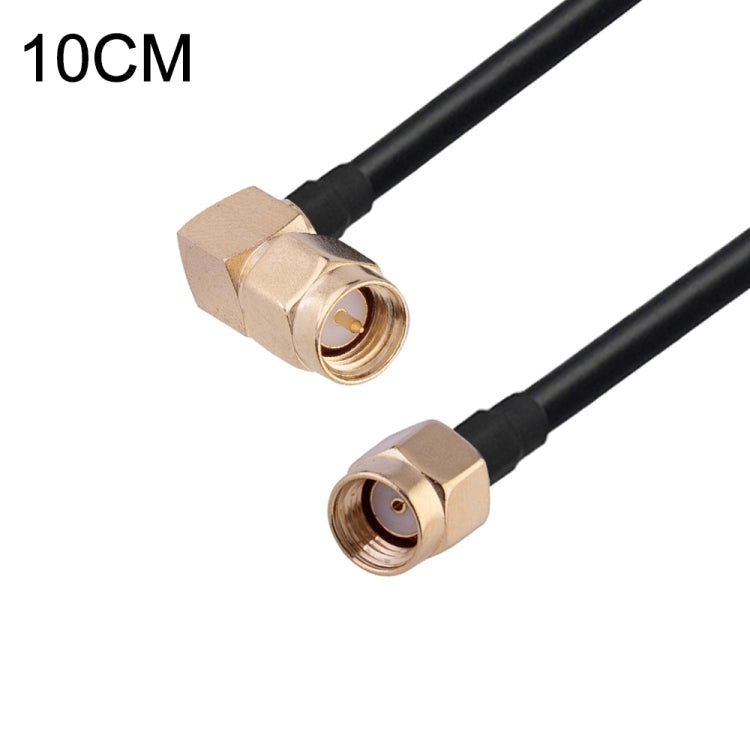 RG174 RF Coaxial Adapter Cable, Length: 10cm — 10cm SMA Male Elbow to SMA Female