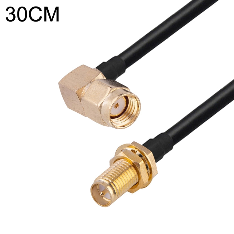 RG174 RF Coaxial Adapter Cable, Length: 30cm — 30cm RP-SMA Male Elbow to RP-SMA Male
