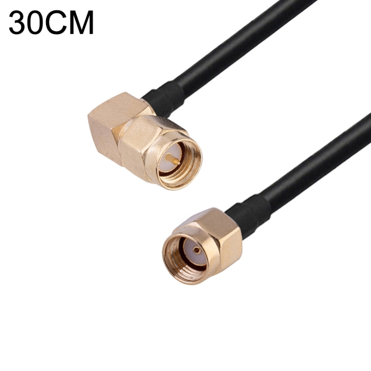 RG174 RF Coaxial Adapter Cable, Length: 30cm — 30cm SMA Male Elbow to SMA Female