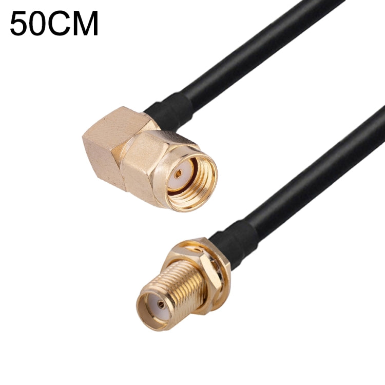 RG174 RF Coaxial Adapter Cable, Length: 50cm — 50cm RP-SMA Male Elbow to RP-SMA Female