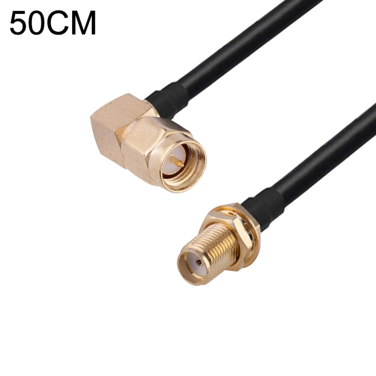 RG174 RF Coaxial Adapter Cable, Length: 50cm — 50cm SMA Male Elbow to SMA Male