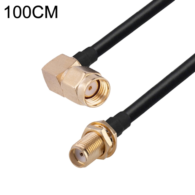 RG174 RF Coaxial Adapter Cable, Length: 1m — 1m RP-SMA Male Elbow to RP-SMA Female