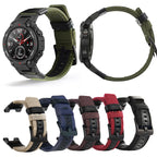 Leather Nylon Watch Band, For Amazfit T-Rex / T-Rex Pro / Ares — Green