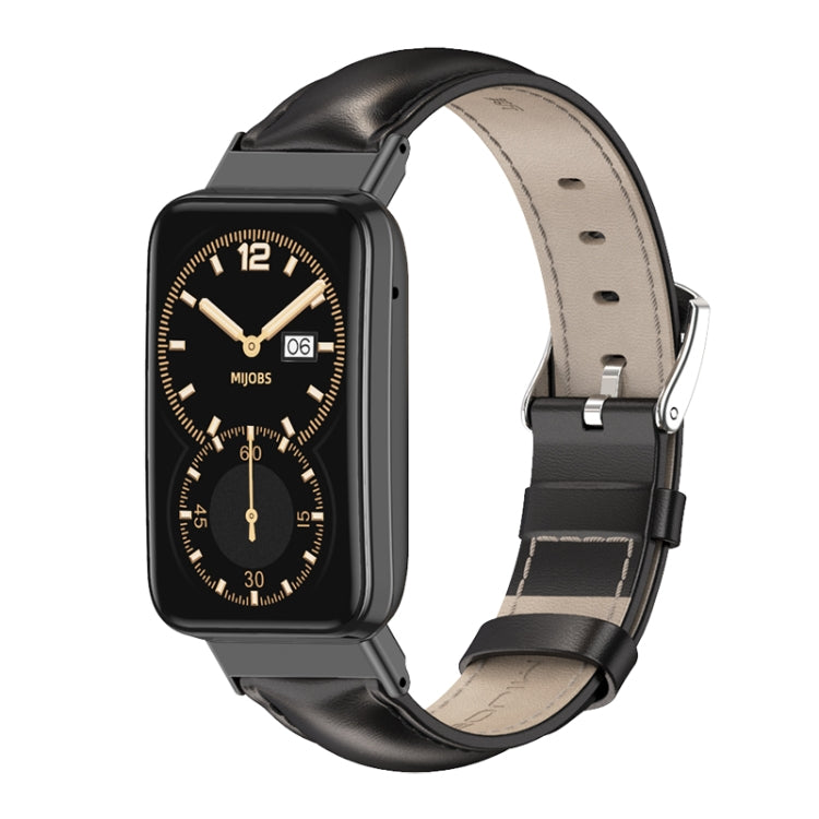 Mijobs Genuine Leather Top Layer Cowhide Watch Band