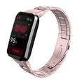 Three-bead Flat Buckle Stainless Steel Watch Band