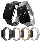 Three-bead Flat Buckle Stainless Steel Watch Band