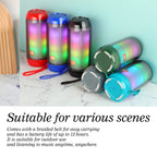 T&G TG643 Portable LED Light Waterproof Subwoofer Wireless Bluetooth Speaker