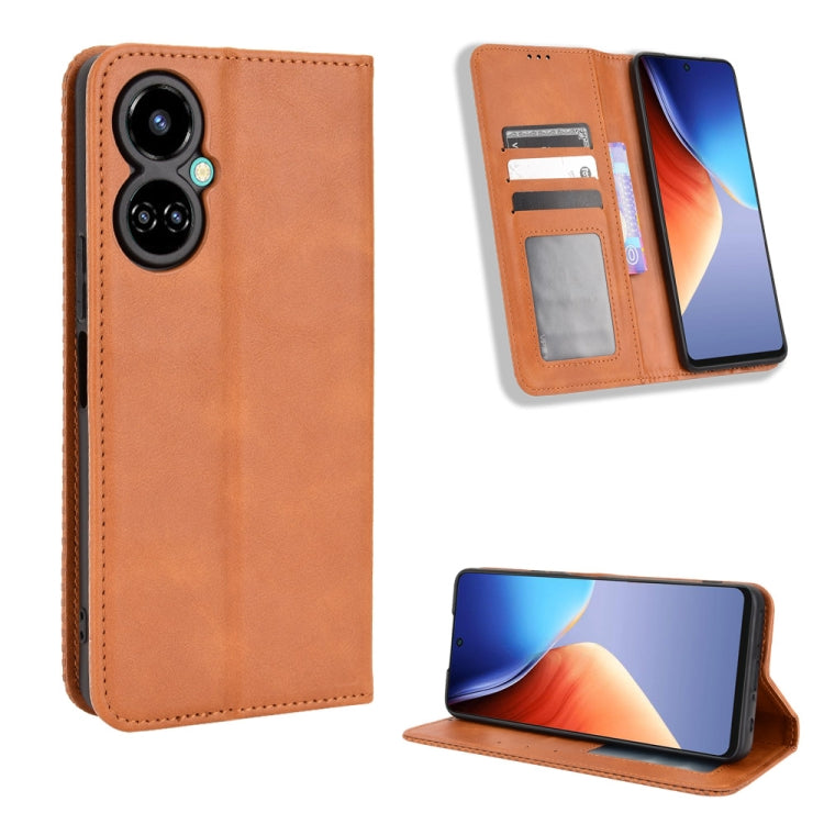 Magnetic Buckle Retro Texture Leather Phone Case