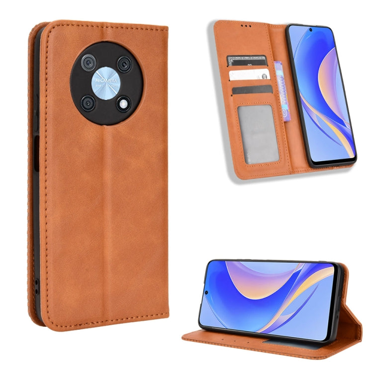 Magnetic Buckle Retro Texture Leather Phone Case