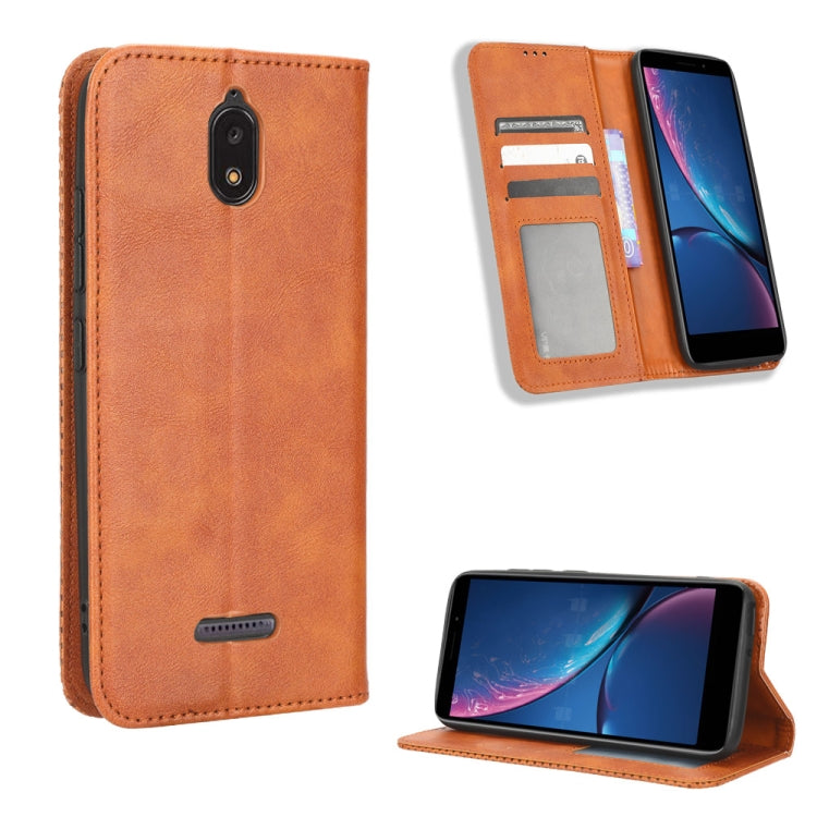 Magnetic Buckle Retro Texture Leather Phone Case
