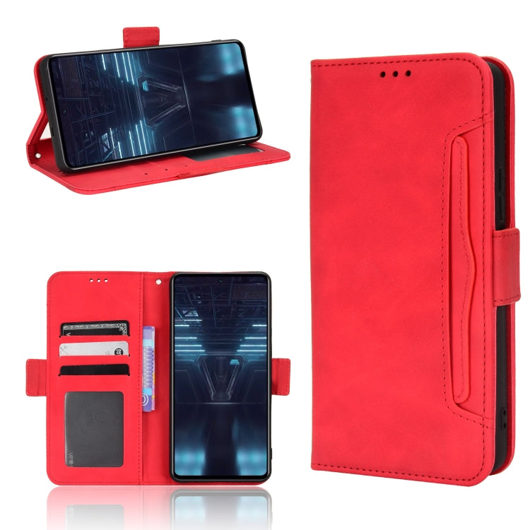 Skin Feel Calf Texture Card Slots Leather Phone Case — Red