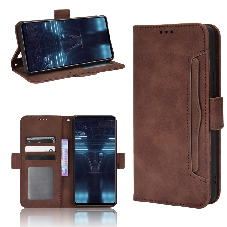 Skin Feel Calf Texture Card Slots Leather Phone Case — Brown