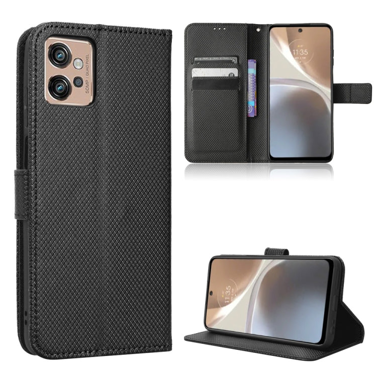Diamond Texture Leather Phone Case — Blue