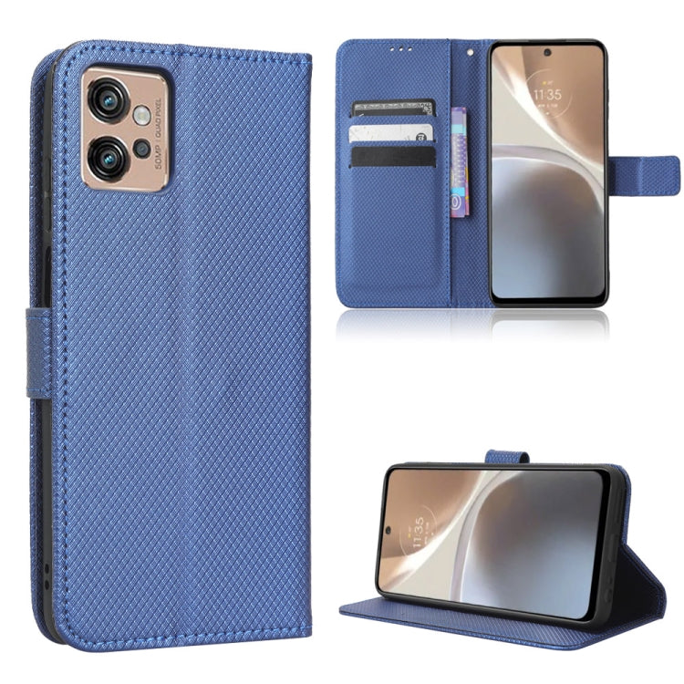 Diamond Texture Leather Phone Case — Brown