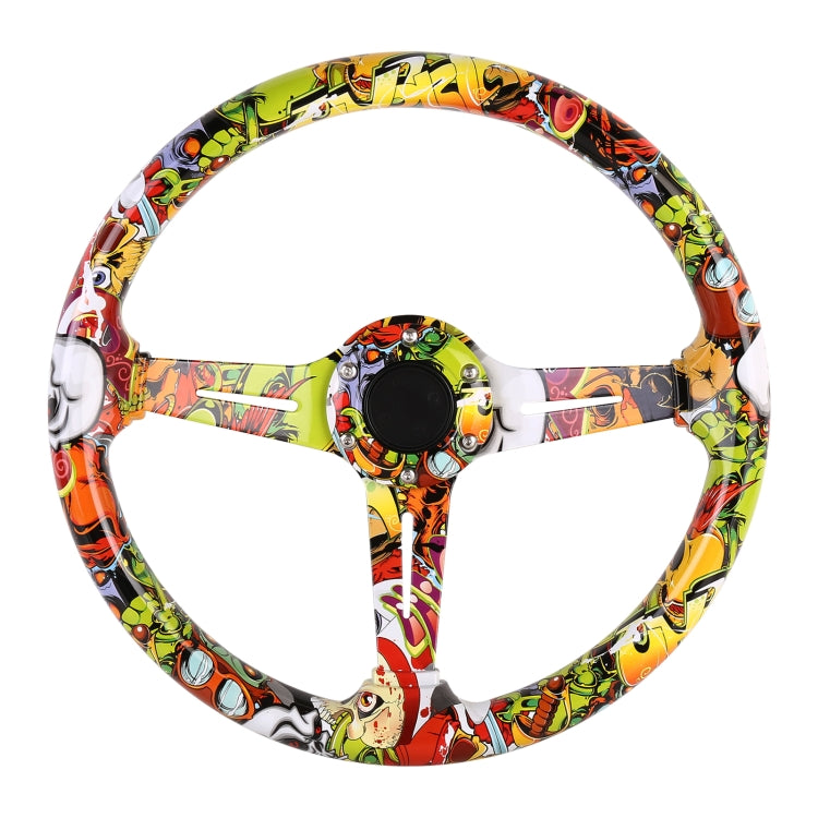 35cm Car Racing Graffiti ABS Steering Wheel — view 6