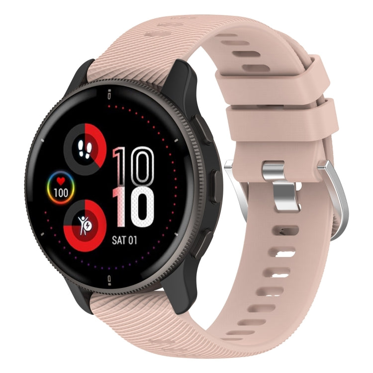 20mm Cross Textured Silicone Watch Band — Light Pink