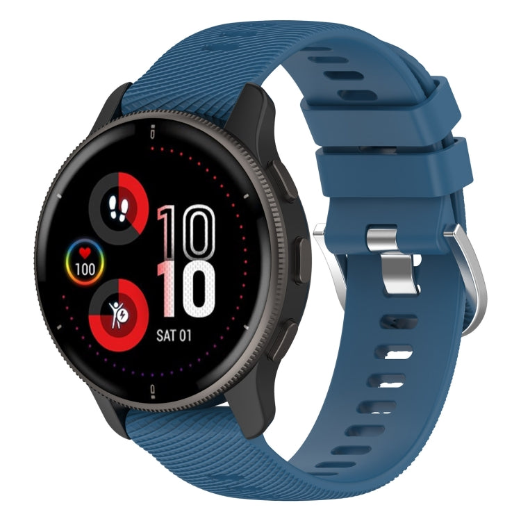20mm Cross Textured Silicone Watch Band — Dark Blue