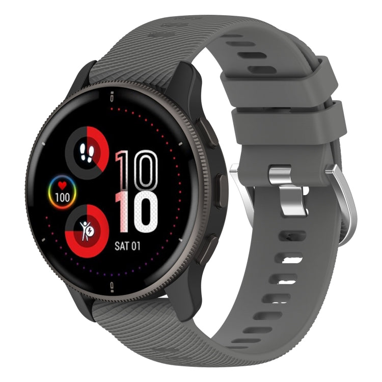 20mm Cross Textured Silicone Watch Band — Dark Gray