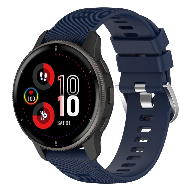 20mm Cross Textured Silicone Watch Band — Midnight Blue