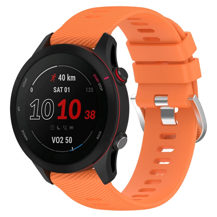 18mm Cross Textured Silicone Watch Band — Orange