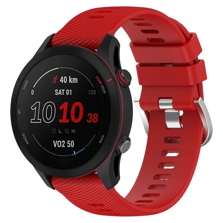 18mm Cross Textured Silicone Watch Band — Red