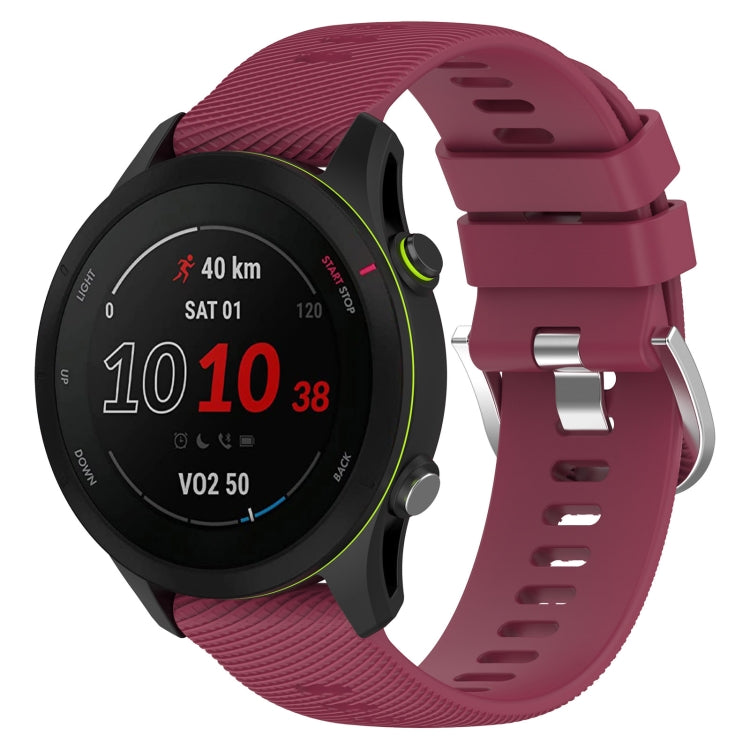 18mm Cross Textured Silicone Watch Band — Wine Red