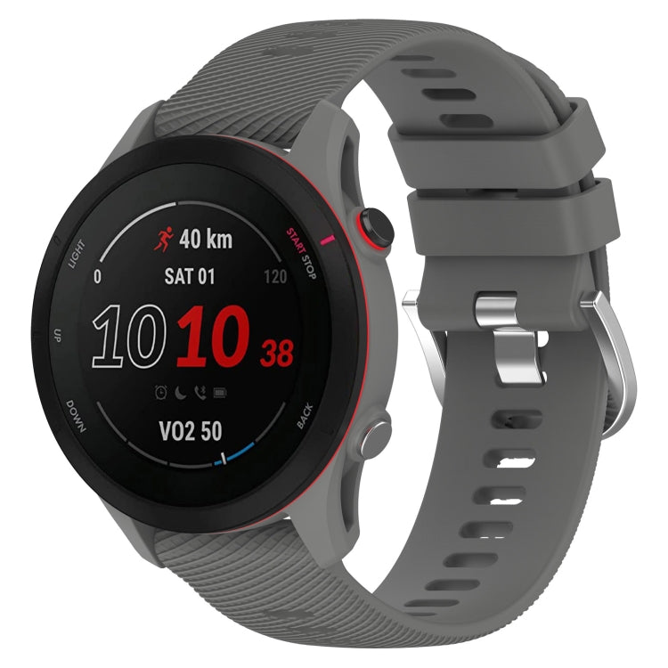 18mm Cross Textured Silicone Watch Band — Dark Gray
