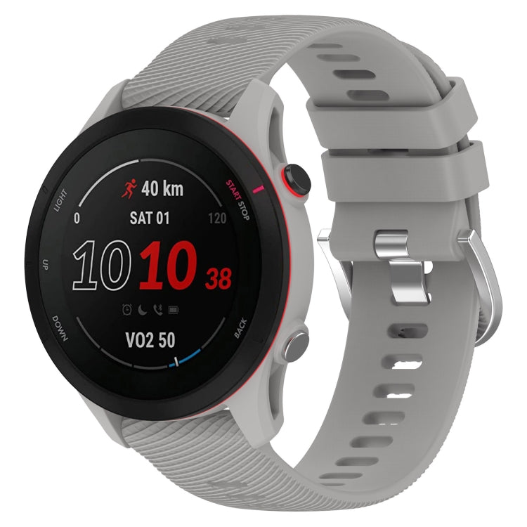 22mm Cross Textured Silicone Watch Band — Light Grey