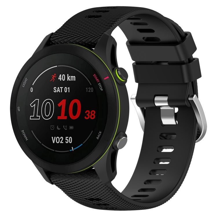 22mm Cross Textured Silicone Watch Band — Black