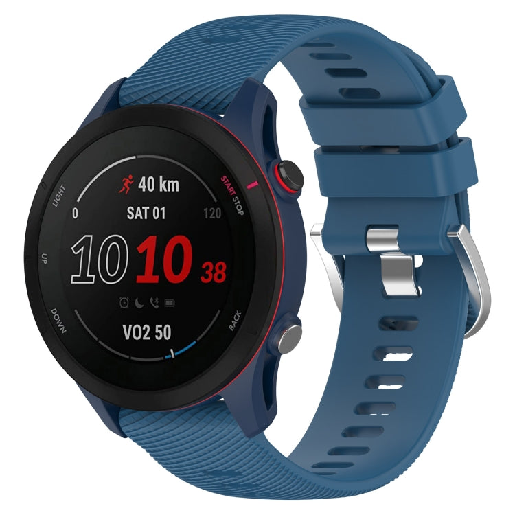 22mm Cross Textured Silicone Watch Band — Dark Blue