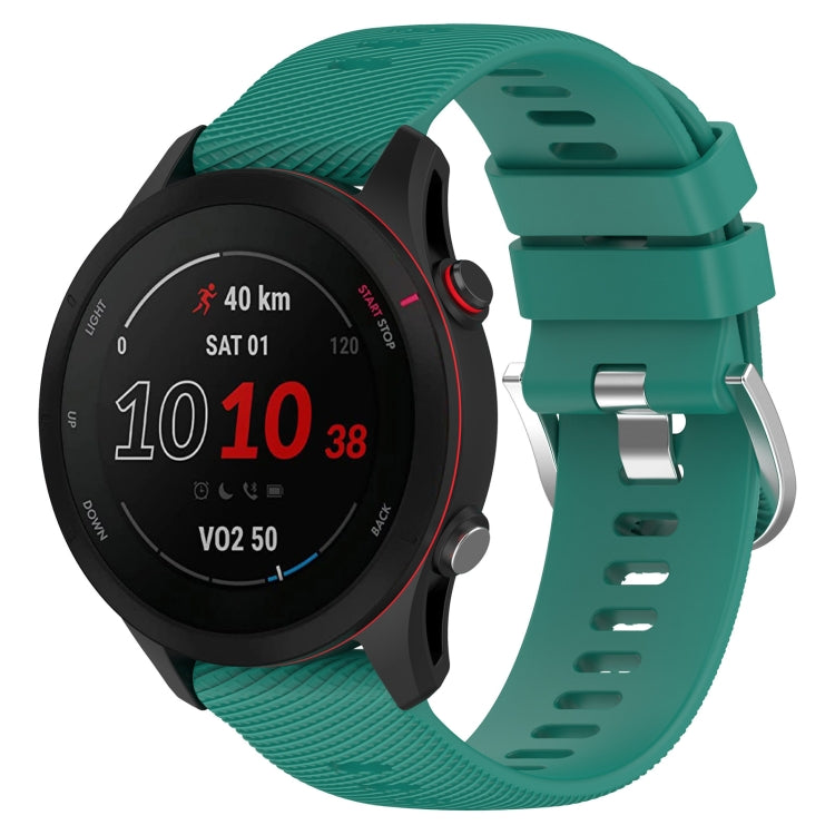 22mm Cross Textured Silicone Watch Band — Pine Green