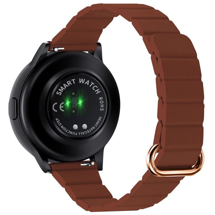 20mm Magnetic Buckle Leather Watch Band
