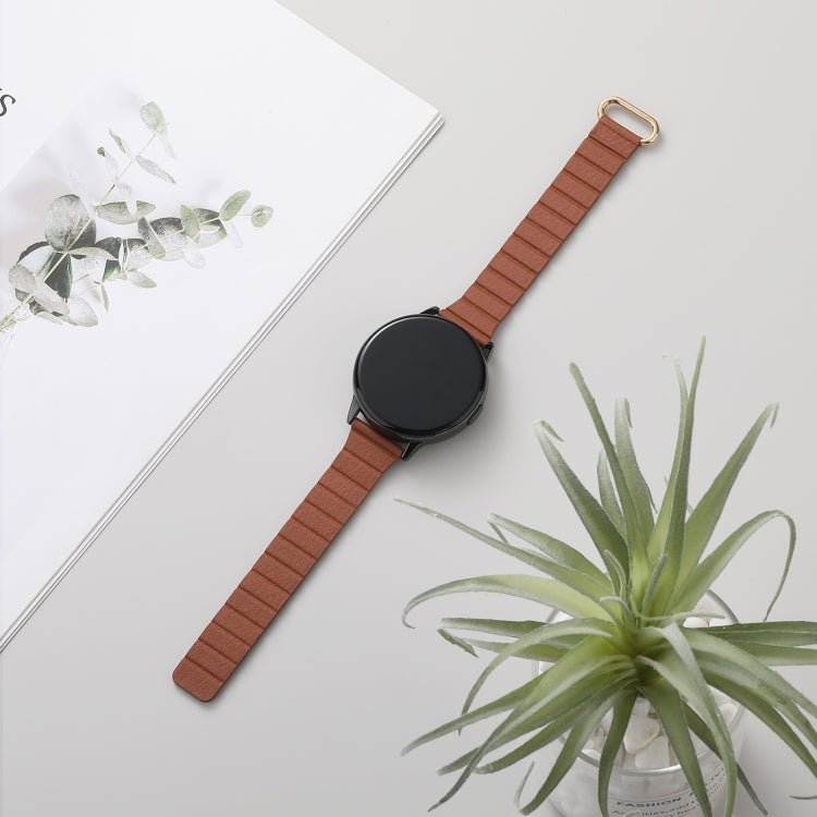 20mm Magnetic Buckle Leather Watch Band
