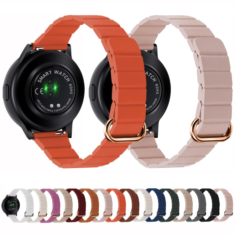 20mm Magnetic Buckle Leather Watch Band