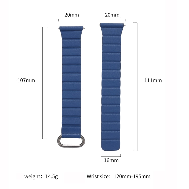 20mm Magnetic Buckle Leather Watch Band